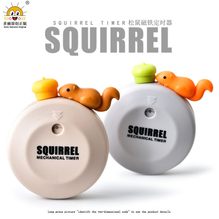 Creative cartoon RB527 squirrel Magnetic patch timer kitchen Mechanics cooking timer 60 Minute reminder