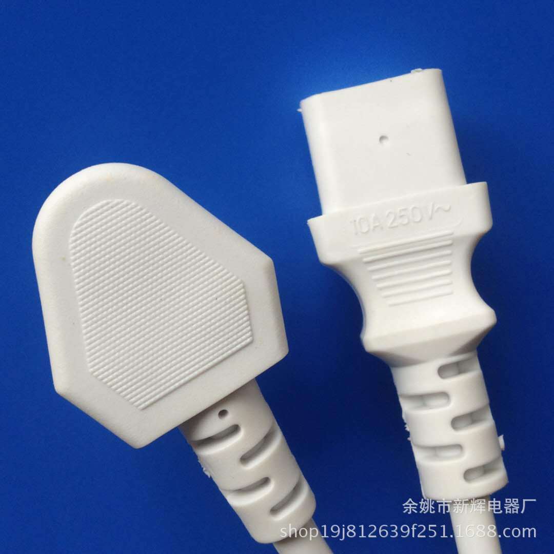 厂家批发国标三角插头带电脑管 三铜片插头国标三芯电源线 延长线