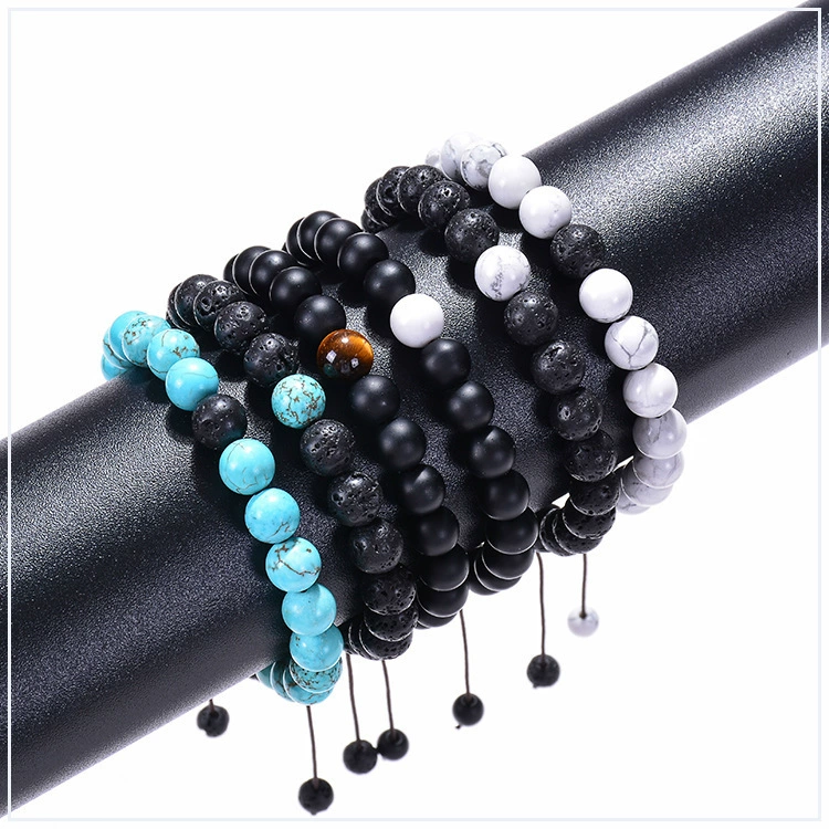 Turquoise matte organic adjustable woven bracelet for beloved, 8mm, Amazon
