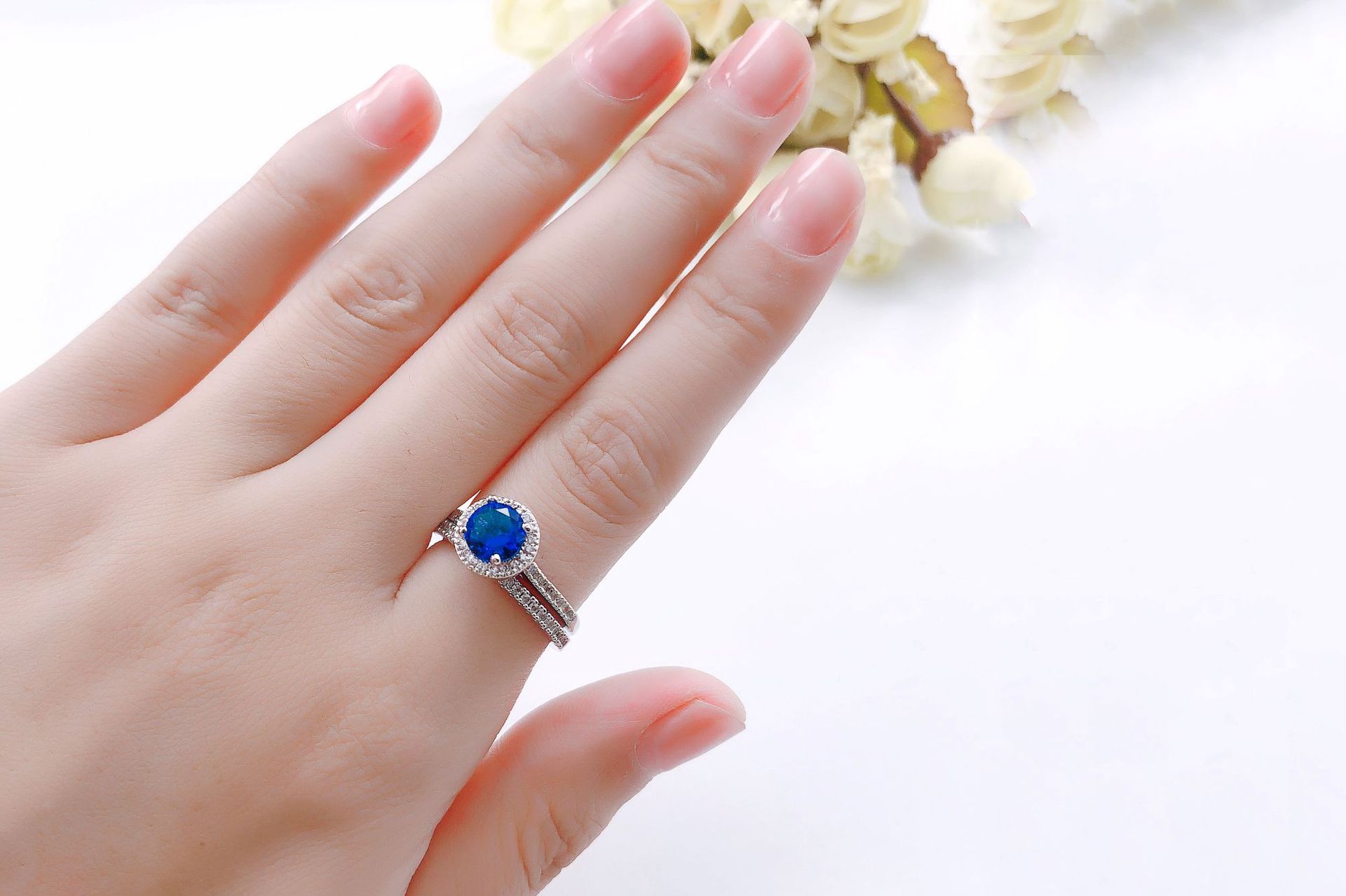 Fashion Solid Color Copper Plating Inlay Zircon Rings 1 Piece 2 Pieces 3 Pieces