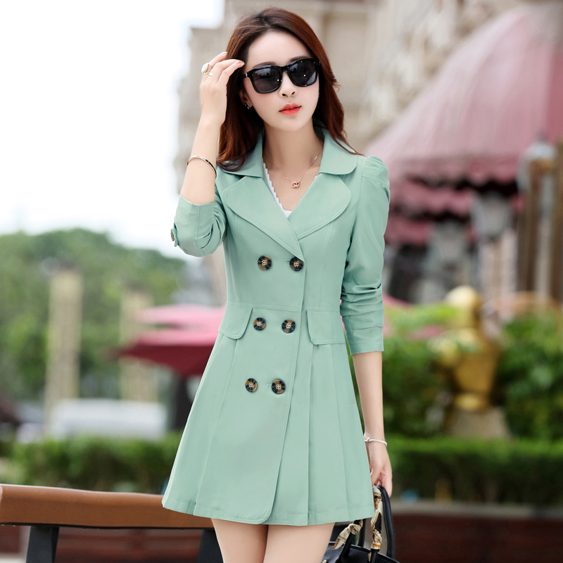 All-match Stylish Mid-length Slim Trench Coat