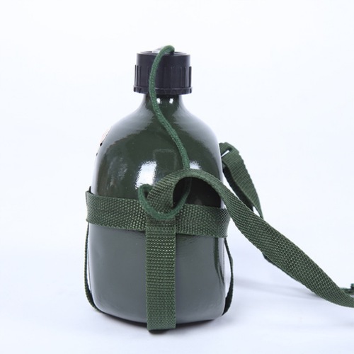 Wholesale Vintage Military Green Water Bottle, Aluminum Design for Outdoor Enthusiasts & Travelers, Thickened, High-Capacity Flask—Perfect for Drill Training and Outdoor Adventures