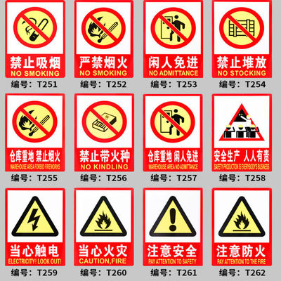 PVC墙贴安全标识牌禁止吸烟标志牌 国标警告警示牌提示牌|ru