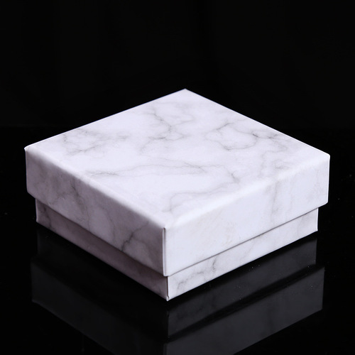 Factory direct supply of creative marble printed gift boxes, ring jewelry heaven and earth cover cartons, customized wholesale packaging boxes