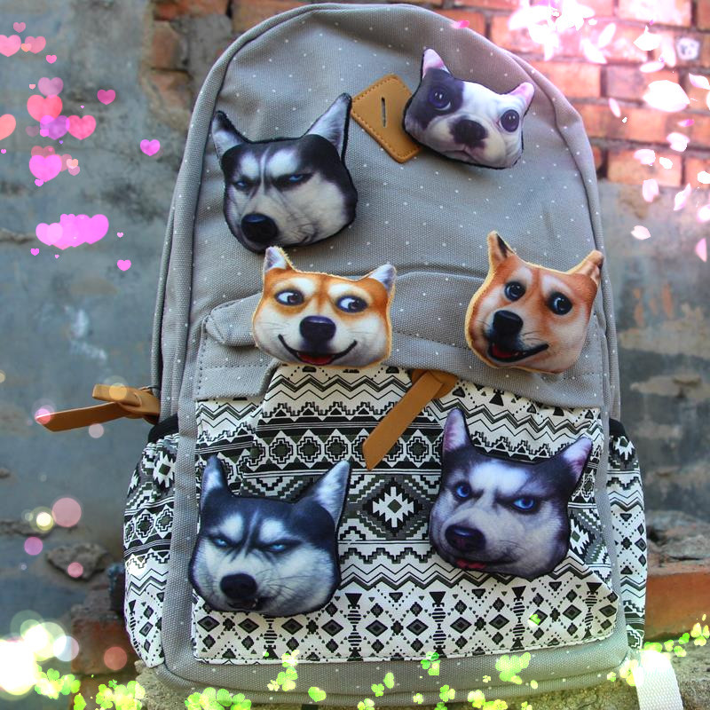 原创3D卡通狗头胸针毛绒动物徽章服饰配件抽奖活动赠品小礼品|ru