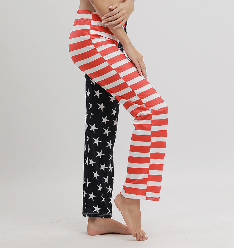 Casual Pants with American Flag Print Spring Collection Straight Leg Trendy Style for Streetwear Wholesale Available