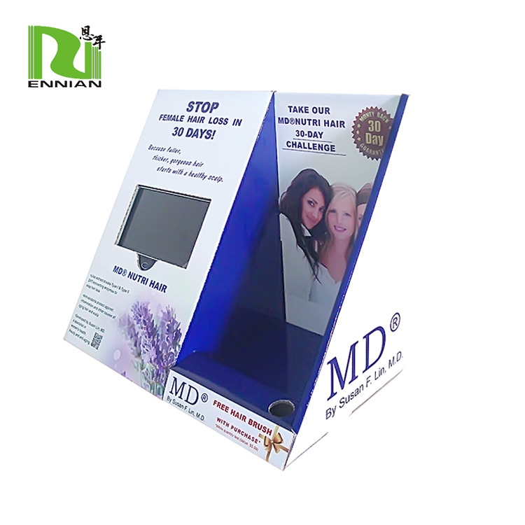 Strength Manufactor customized LCD Display box Paper exhibition stand supermarket Promotion Cosmetics display PDQ Carton