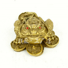 金蟾小摆件黄铜蟾蜍手把件仿古玩茶宠小器金属工艺品铜J1221动物