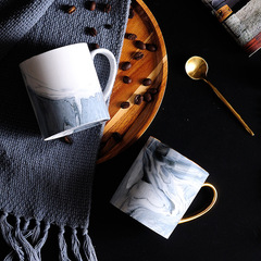 Creative gold-edged marble pattern couple's cups European office cups ceramic coffee cups water cups breakfast cups