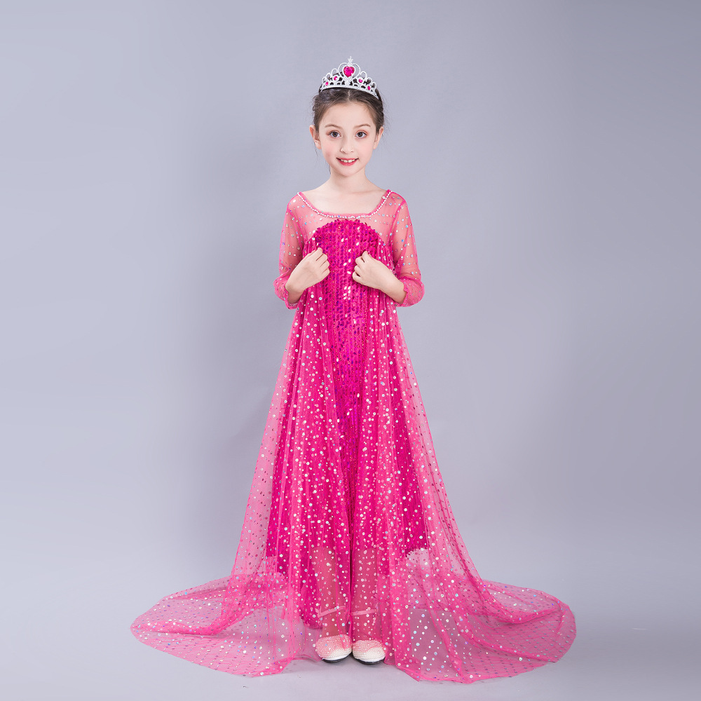 Christmas 2023 Girls' Ice and Snow Romance Princess June 1st Sequin Performance Dress Gift_voghion.com