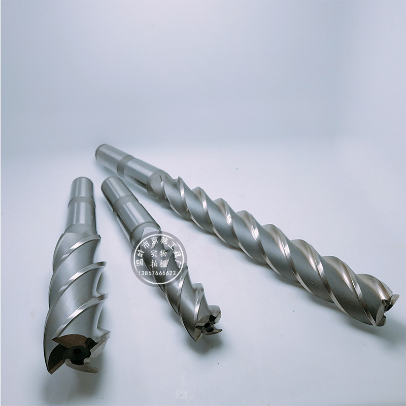 高速钢HSS锥柄加长特长白钢立铣刀26/28/30/32/34/35