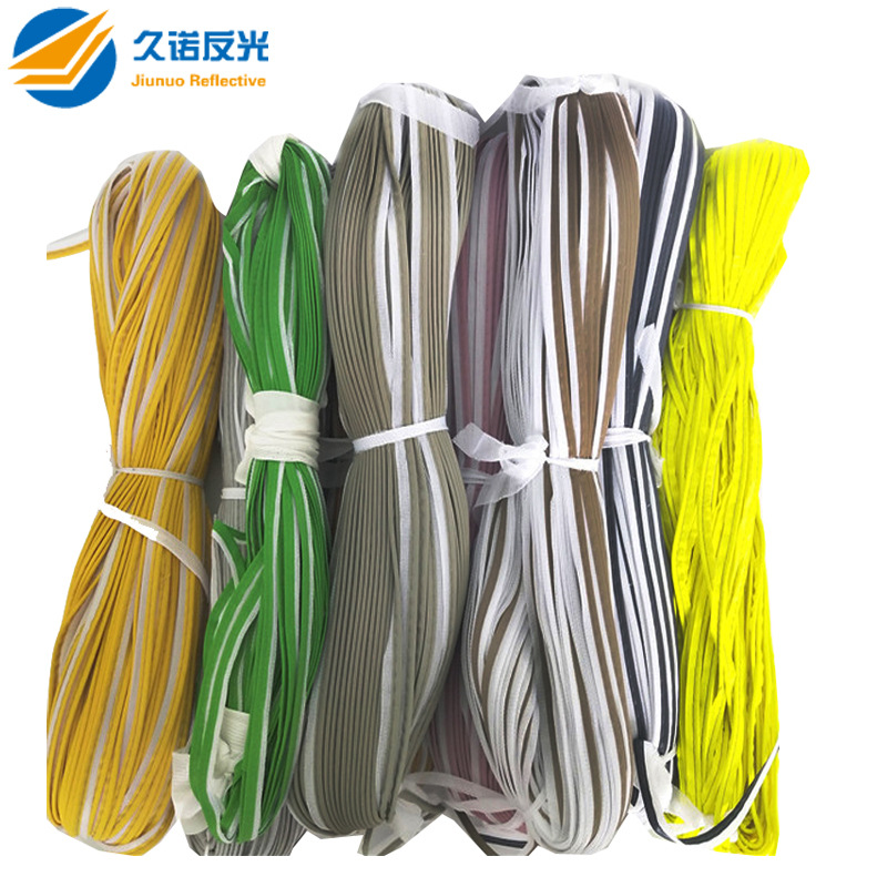 colour Reflective Edge strips clothing Reflective Trim strip Highlight Reflective Elastic force Reflective tape customized