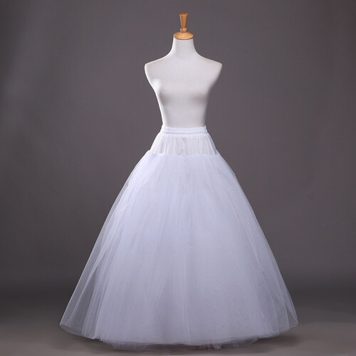 Amazon A-line hem elastic waist floor-length wedding dress bustle 4-layer hard mesh boneless large hem petticoat wholesale