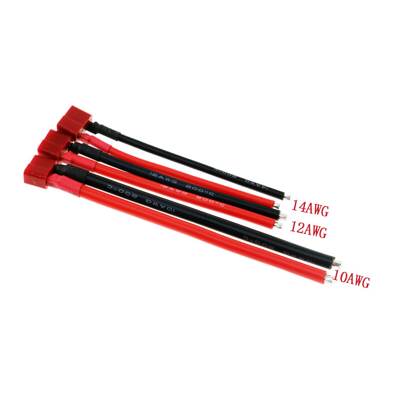 T插公母头延长耐高温12 10 14AWG硅胶线航模锂电池连接电调专用线