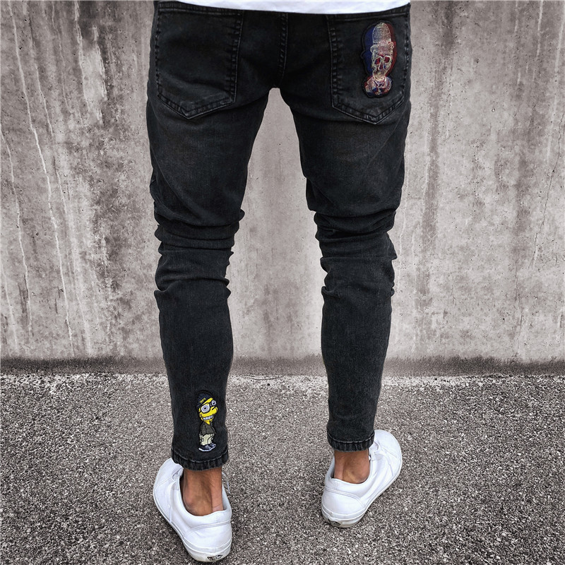 European Splicing Black Elastic Quick Sell Through Small Leg Pants Fashionable Pants