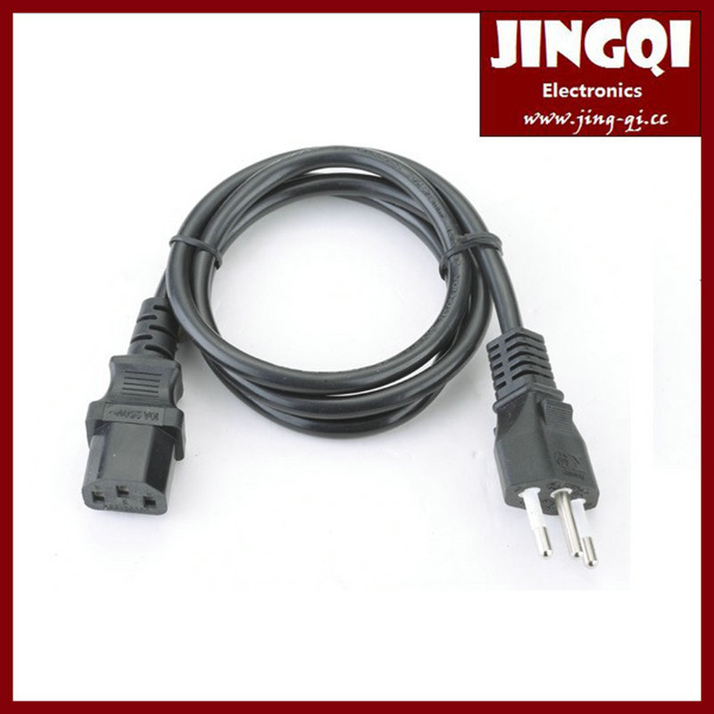 厂家供应巴西电源线 巴西认证电源插头线 三芯防水插头电源线