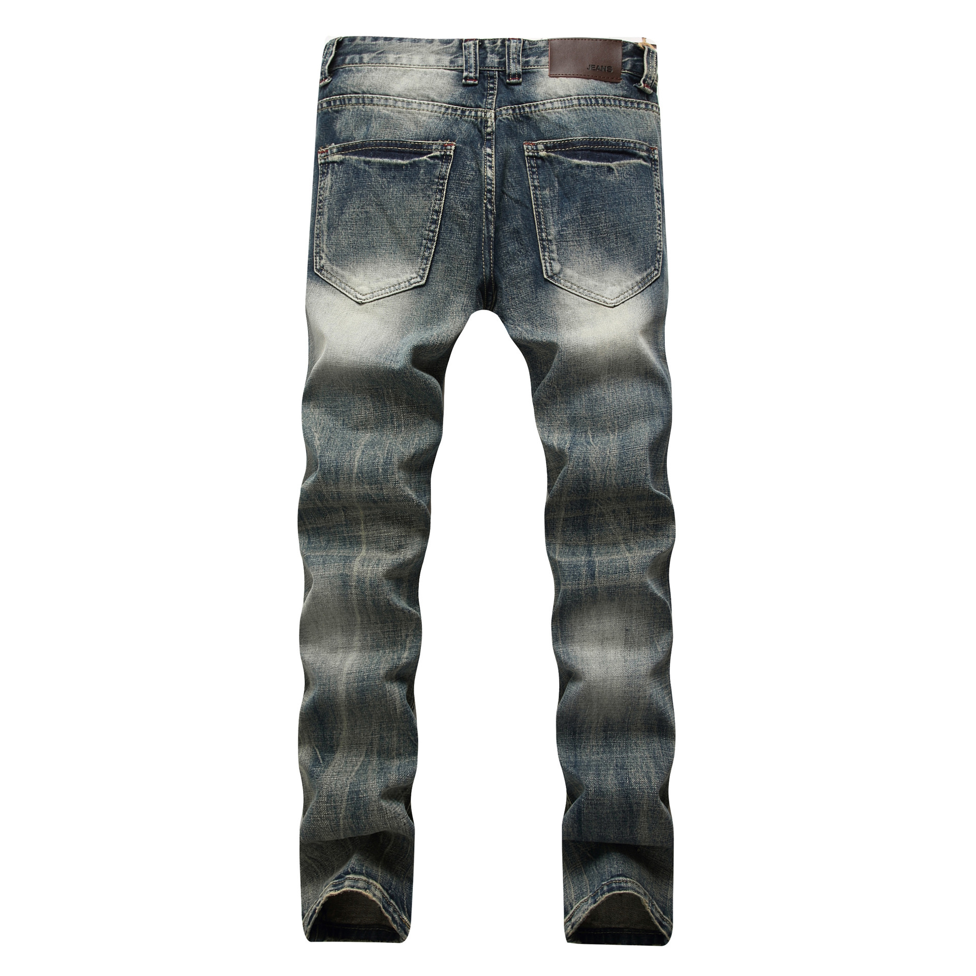 boy Cross-Border Exclusive Foreign Trade Ripped European And American Fashion Slim Fit Trendy Straight Men's Jeans_viptrois.com