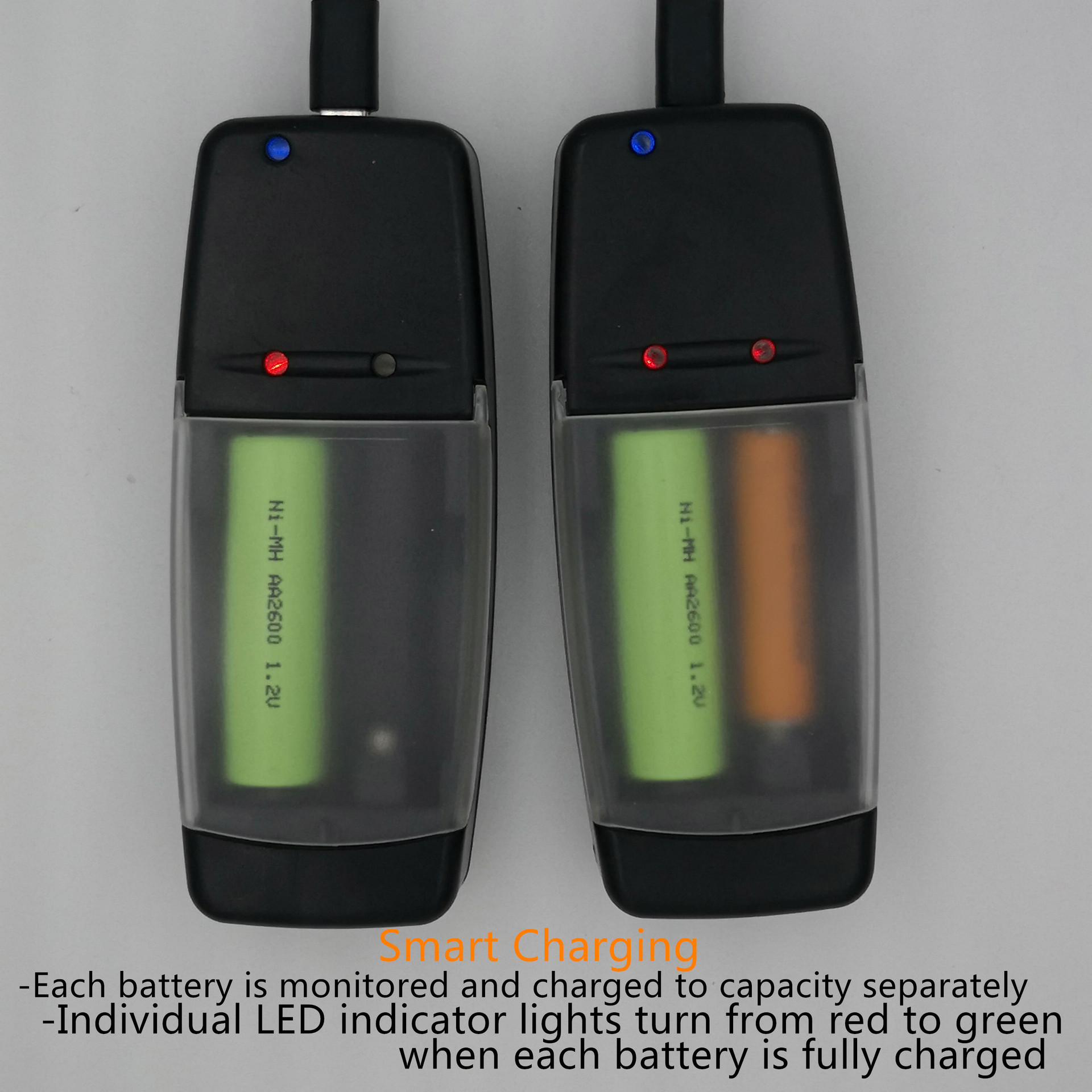 ５号AA７号aaa智能碱性电池USB两槽充电器 玩具车电池充电器