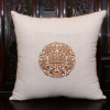 Pillow, sofa from natural wood, cotton and linen, with embroidery, custom made