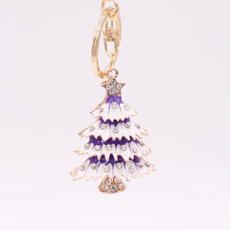 Nuevo regalo caliente aleación diamante gota aceite Navidad serie Santa Claus llavero colgante adornos regalo
