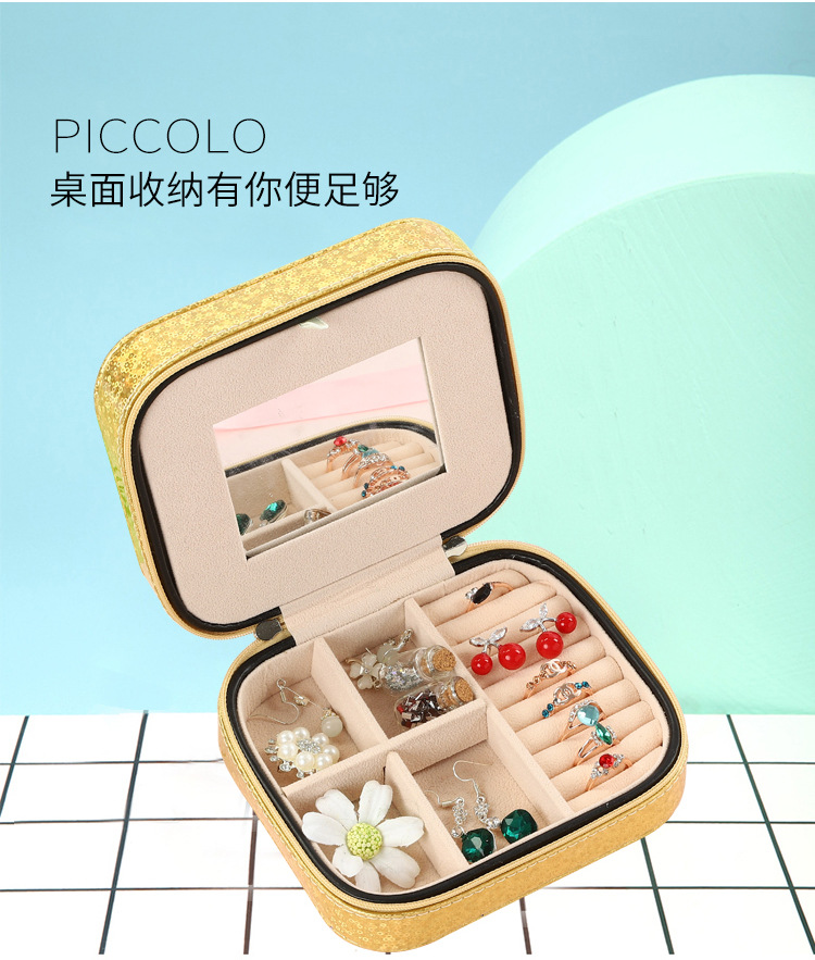 640g Weight Stripe Pattern Fashion Style Double-layer Jewelry Storage Box Simple Earrings Hairpin Necklace Compartment Storage Box Jewelry Wholesale Wholesale Nihaojewelry 1