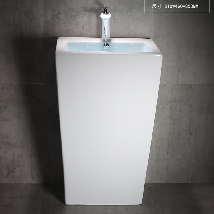 一体连体陶瓷立柱盆洗手盆小空间小户型面盆洗脸盆中盆陶瓷盆