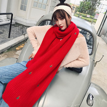 韓版秋冬季新款純色毛線圍巾女士加長兩用大披肩加厚保暖針織圍脖