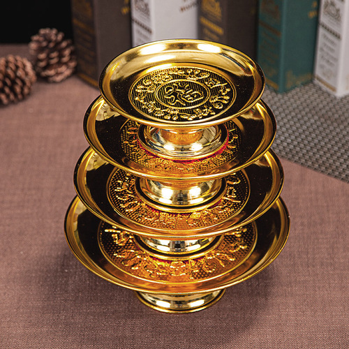 Home decoration fruit plate fruit plate Lotus Fu character alloy fruit plate 6789 inches wholesale