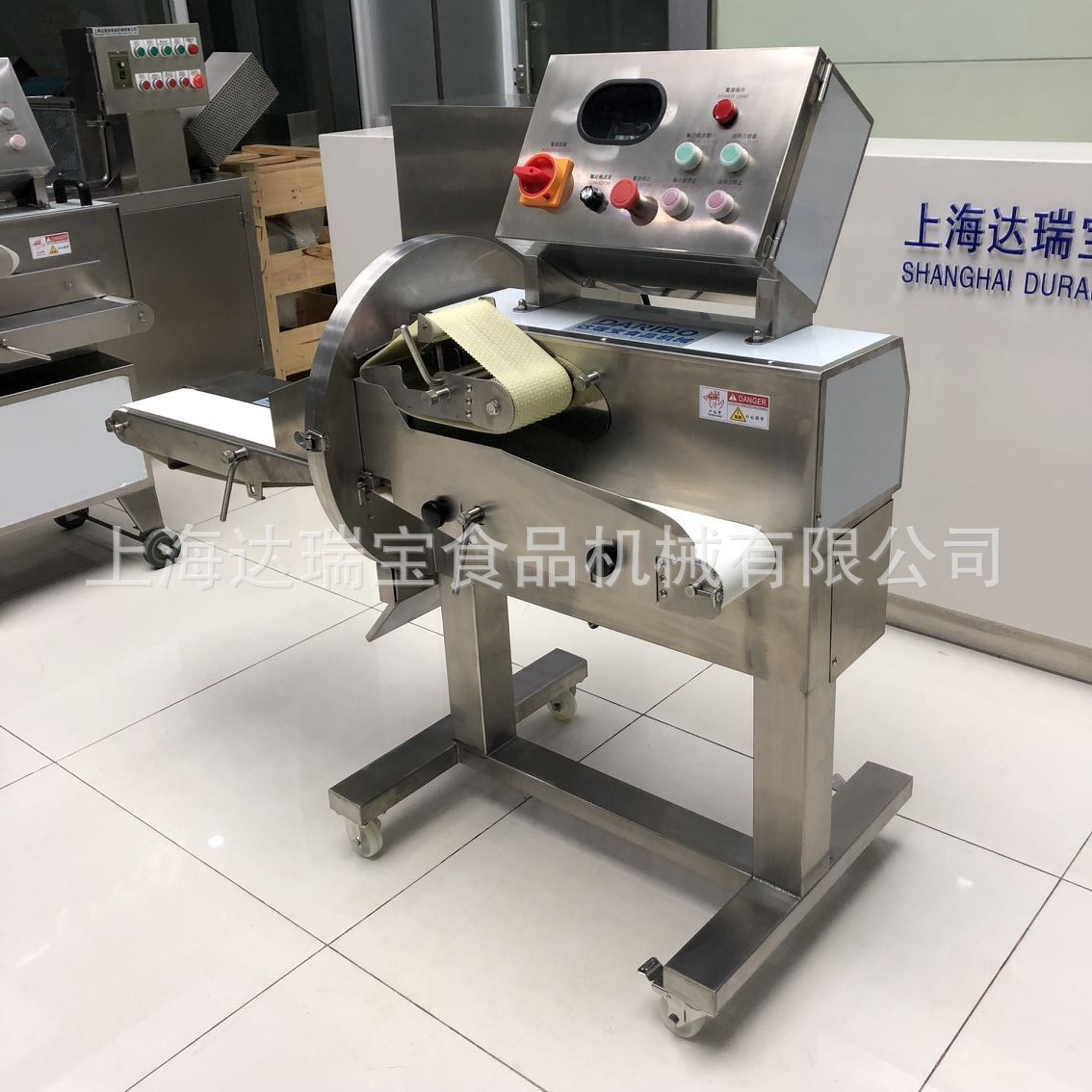 O商用切熟食设备 传送带切肉机 鸡肉切段机 盐水鸡切块机 