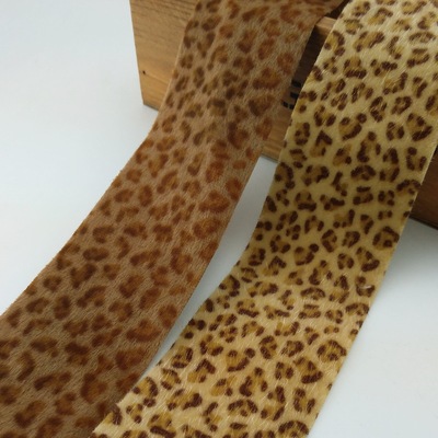 DIY手工蝴蝶结发饰材料5cm豹纹马毛面料布条发饰头饰配件