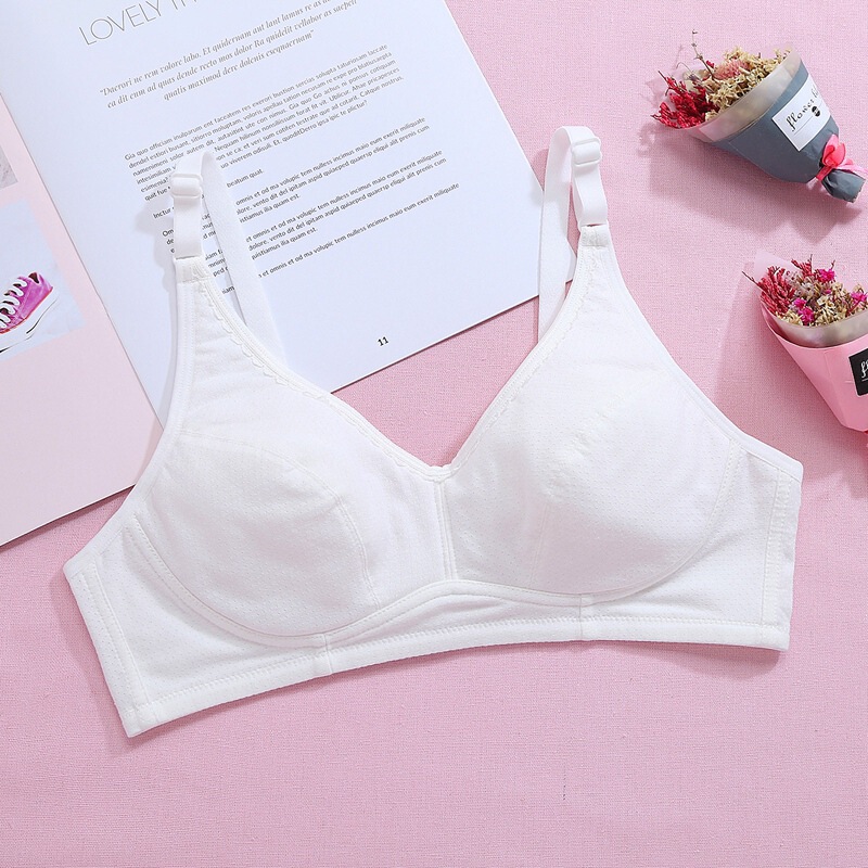 New bamboo fiber cotton ammonia girl underwear adolescent development bra back buckle quilted girl bra student vest