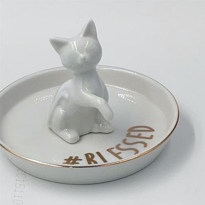 小猫陶瓷碟首饰盘  收纳碟 ZAKKA碟子 家居摆件 欧美热销|ru