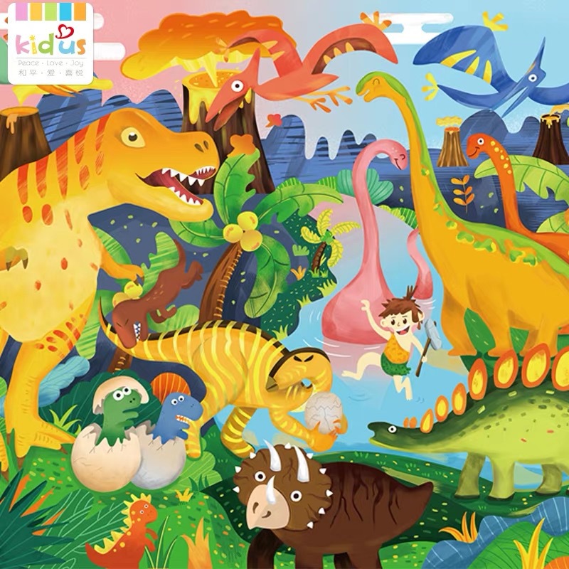 children dinosaur Jigsaw puzzle 100 slice 4-6-8 Boy intelligence development toy woodiness plane Panel