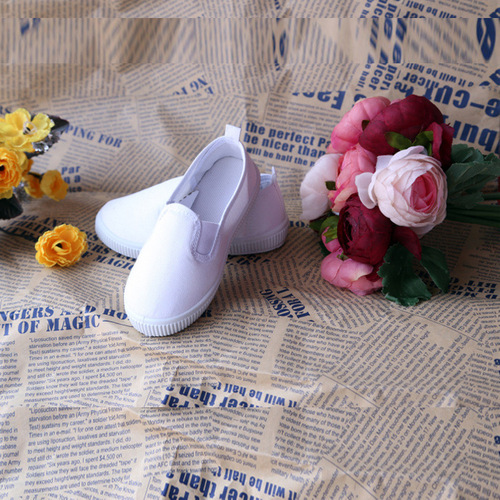 2024 Spring Kindergarten Children's Canvas Shoes Large Size Children's Shoes Small White Shoes Dance Shoes Children's White Cloth Shoes Wholesale