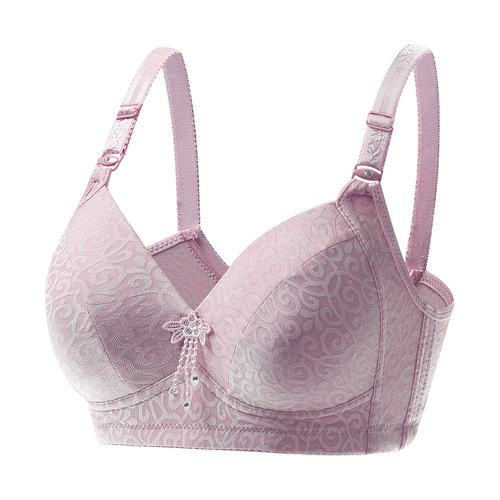 New bra without rims, middle-aged and elderly large size bra, large cup, non-magnetic, rimless underwear, thin, women