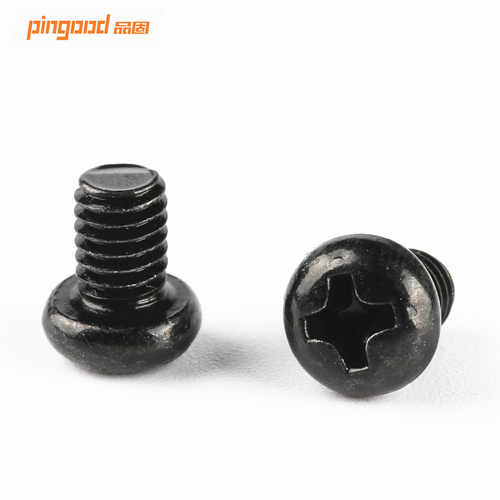 五金厂家特销黑色圆头平尾十字螺丝钉  加硬电子小螺钉订制M3