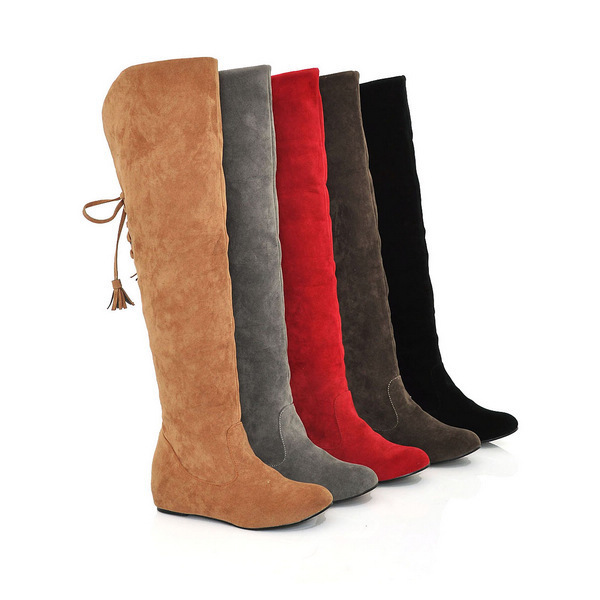 Winter warm snow boots frosted boots flat heels knee high boots l