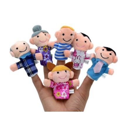 壹家人壹家親指偶手偶毛絨玩具公仔布娃娃指偶 手偶玩具