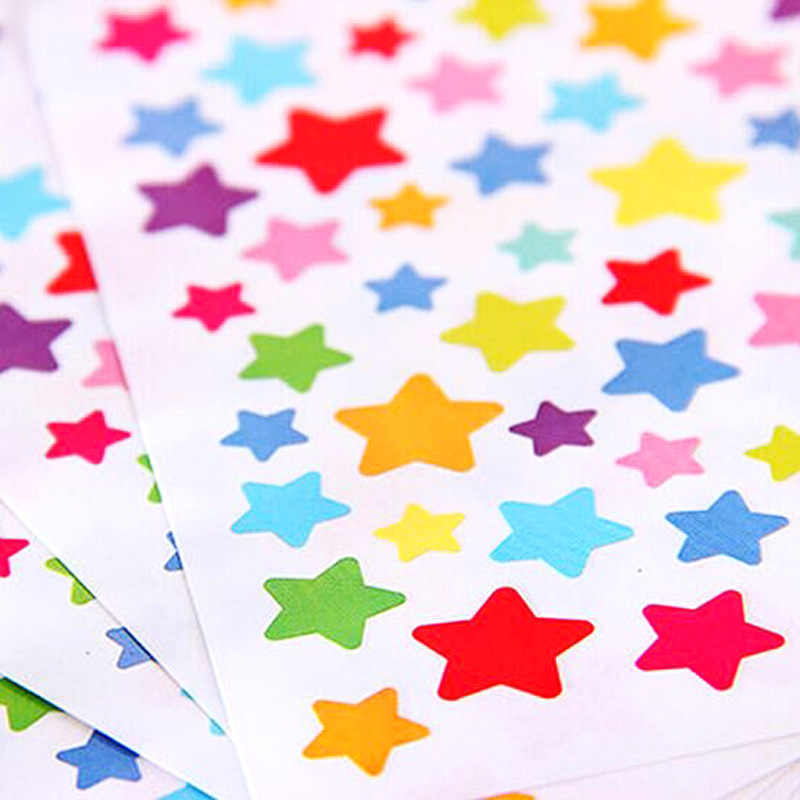彩色卡通funny贴纸创意文具diy手工笔记装饰贴手账五角星爱心星星