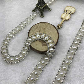 新款珍珠项链毛衣链 金属珍珠材质装饰品 可定制服装配饰配件批发