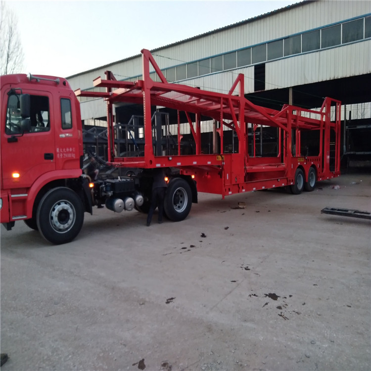 6位轿运车自重轻框架小笼车价格12位14位两层半挂中置轴轿运车