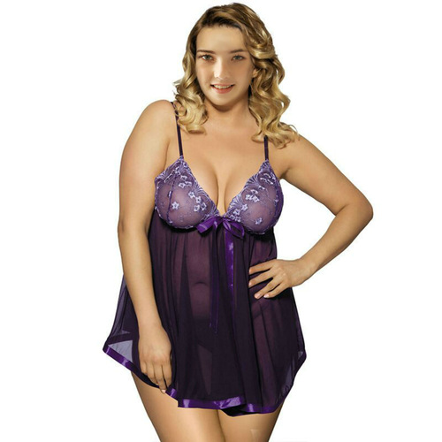 Women sexy lingerie extra size fun underwear bud sexy pajamas allure transparent gauze fun nightdress