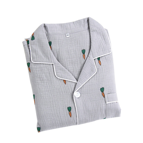 Spring, summer and autumn hot selling cotton crepe parent-child clothing for men and women, long-sleeved pajamas, pajamas, children's home clothes, couple clothing