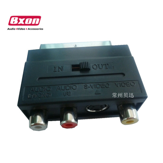 现货 供应 SCART TO 3RCA Adapter IN/OUT SCART转接头