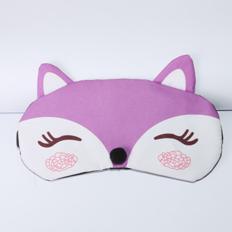 Nueva máscara de ojo de zorro dibujos animados sombreado dormir bolsa de hielo máscara de ojo verano fresco transpirable hombres y mujeres hielo comprimir dormir máscara
