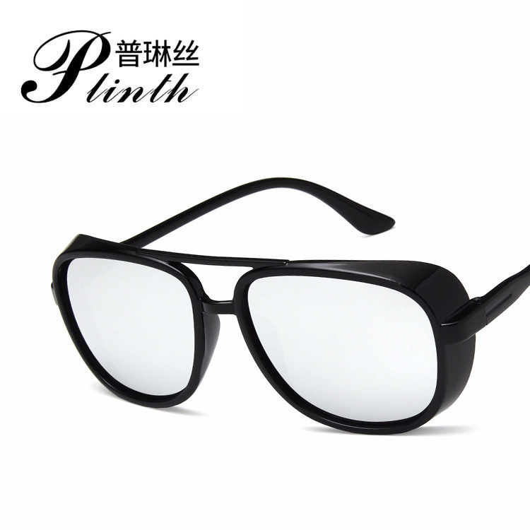 2018 new steel man double beam sunglasses 2146 retro box Sunglasses European and American trend Sunglasses