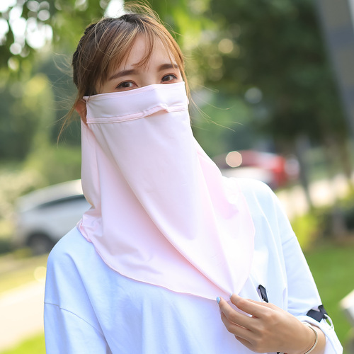 Summer sun protection women's thin breathable outdoor cycling cold mask with enlarged neck guard shawl veil direct sale
