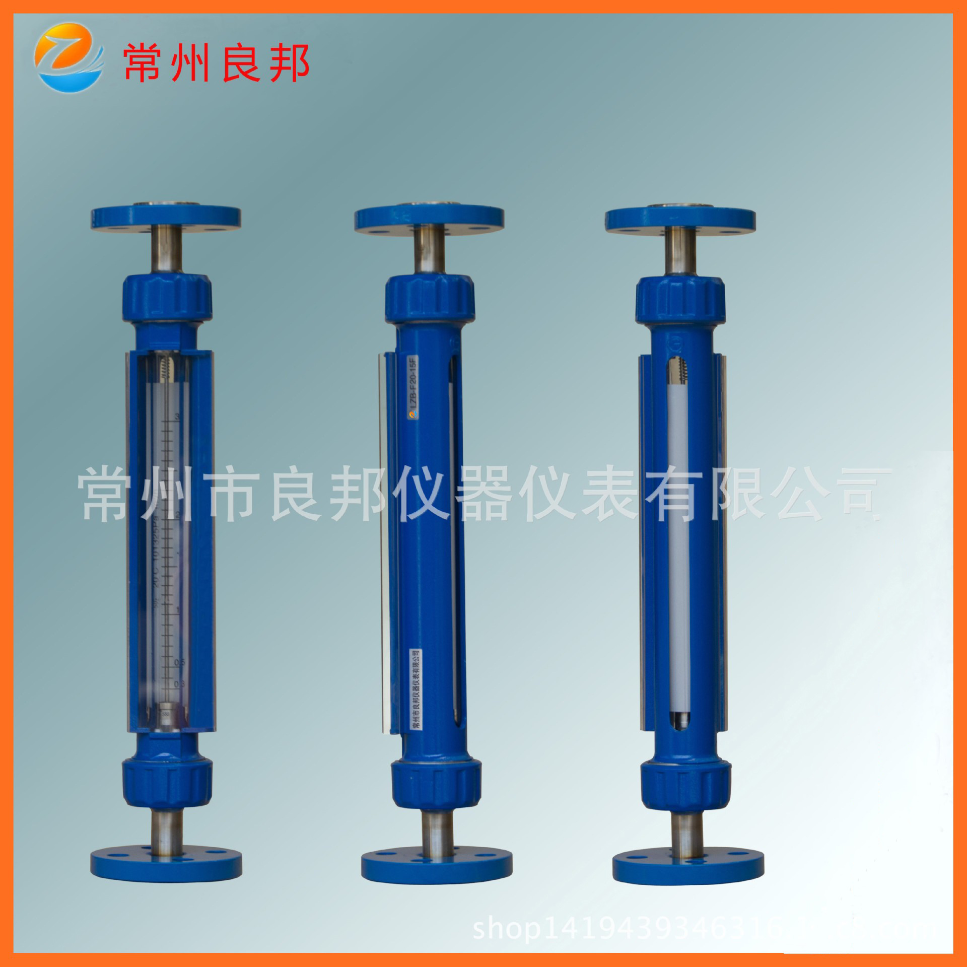 玻璃转子流量计F20-15F 1/2寸法兰连接 铝合金外壳 不锈钢法兰帽