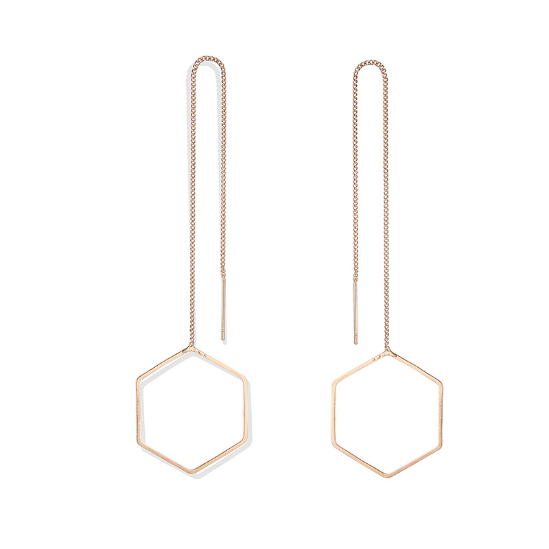 5g Weight No Inlaid Inlay Material Earrings Classification Housewarming, Anniversary, Business, Wedding, Travel, Birthday, Festival Occasion Copper Material Geometric Pattern Women'S Gender Plating Design Gold, Silver Color Geometric Plating Copper No Inlaid Drop Earrings 19