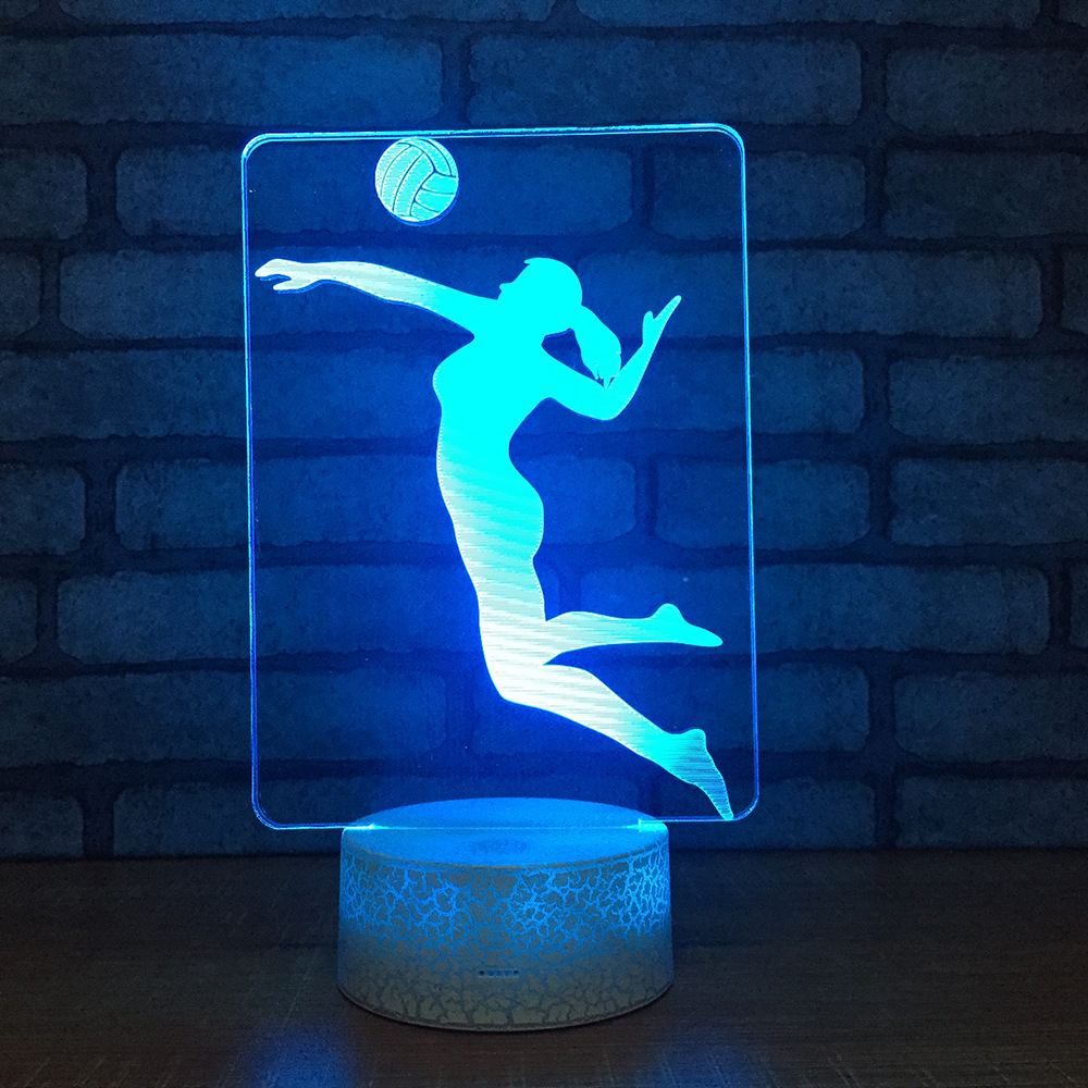 亚马逊爆款 爆裂纹3D灯小夜灯台灯